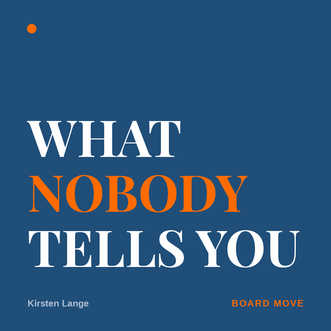 What nobody tells you
